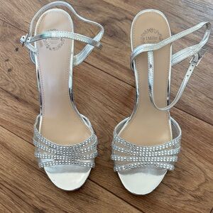 J. Miller Silver Rhinestone Heels